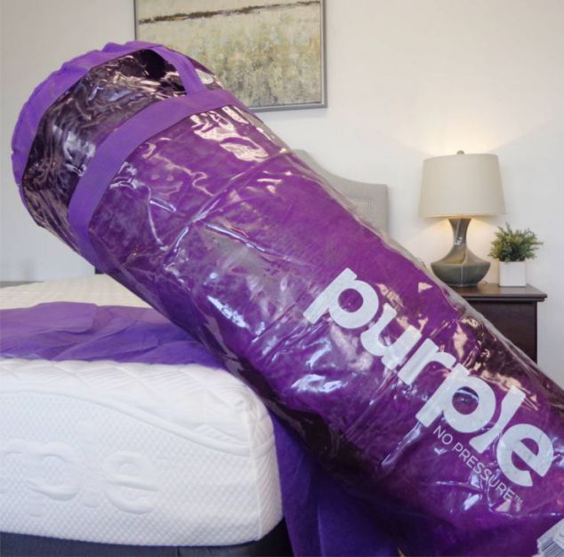 purple bag on edge