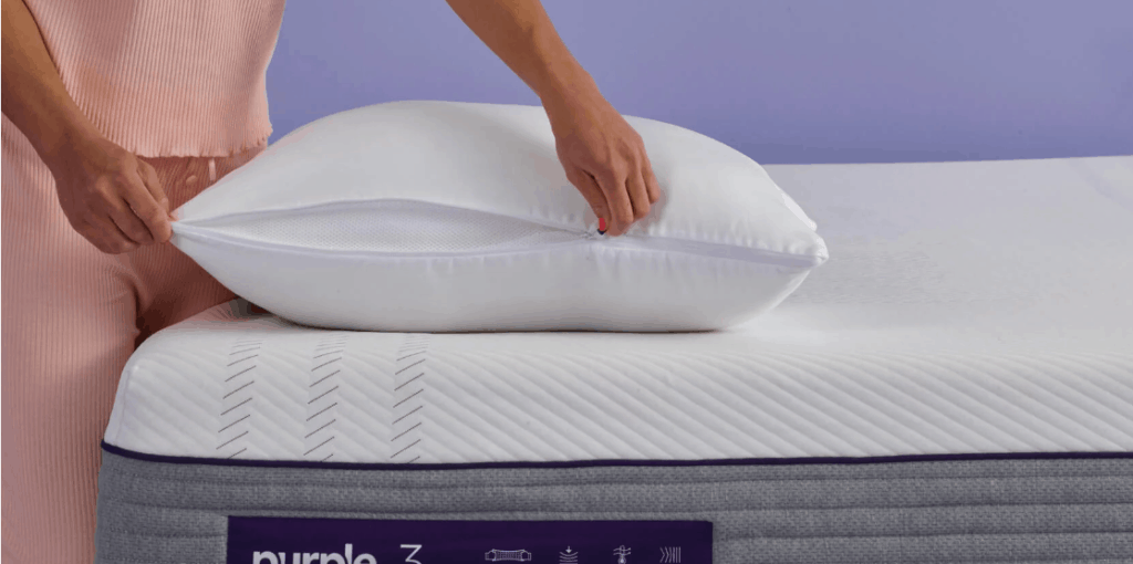 purple plush pillow zipper