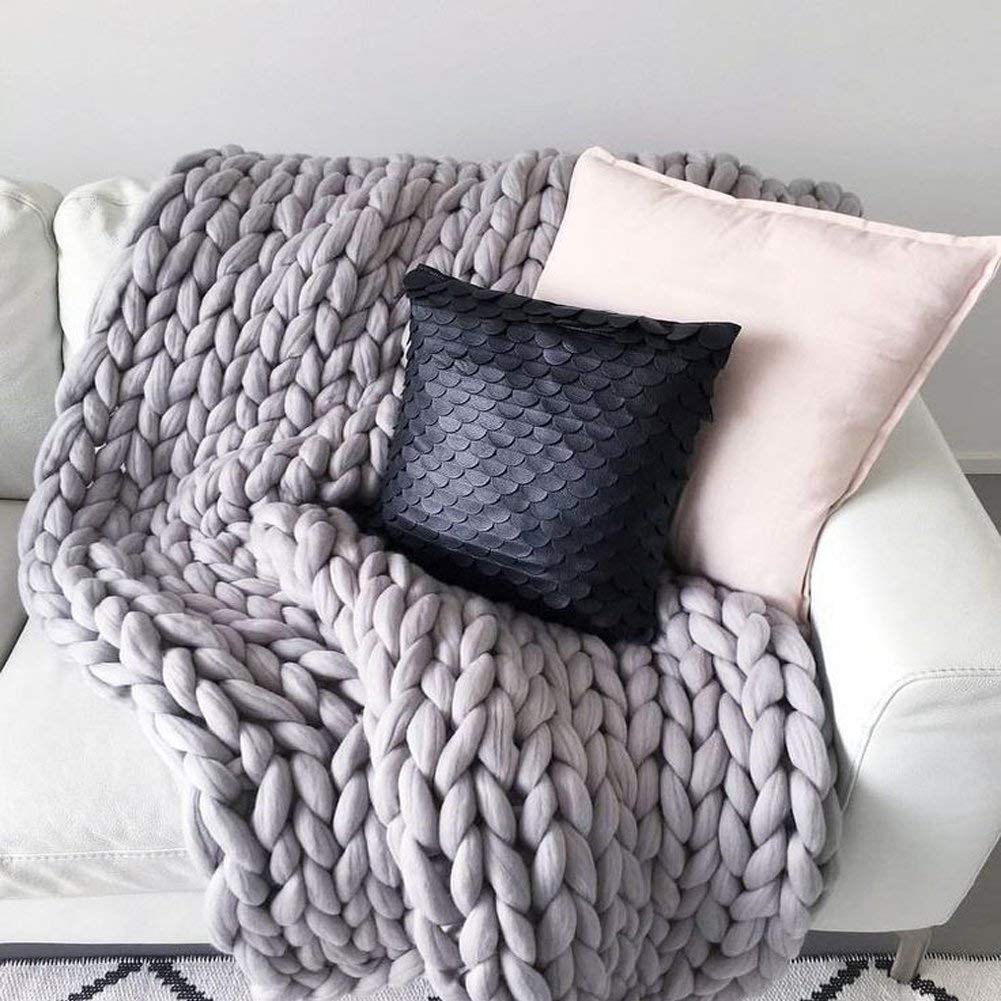 we love a knitted blanket for the vintage look