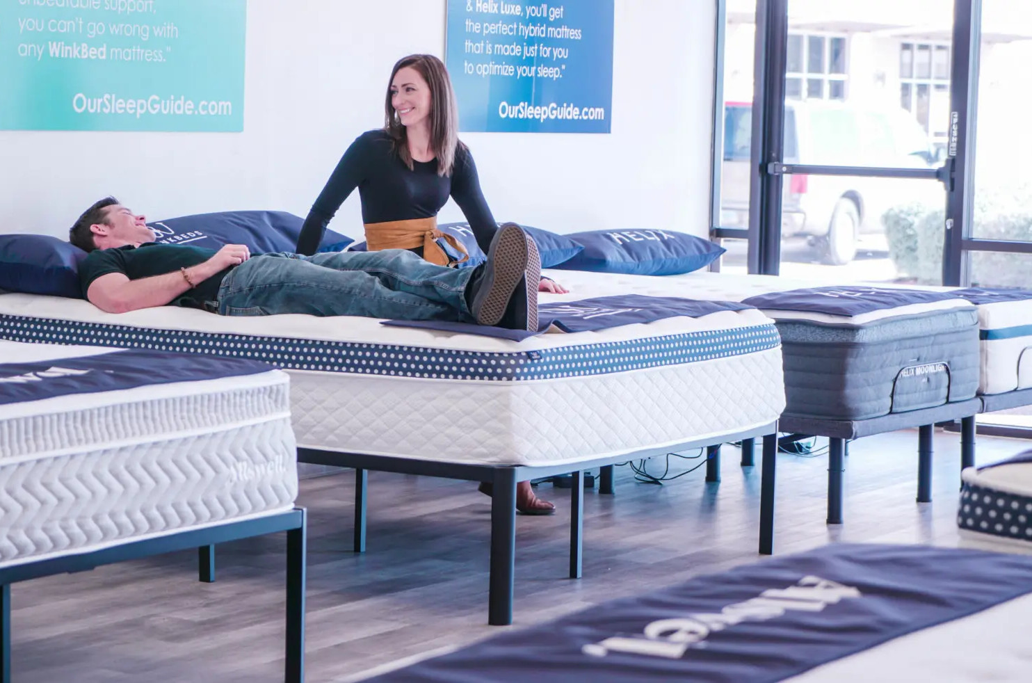 shopping for mattresses and furniture in person