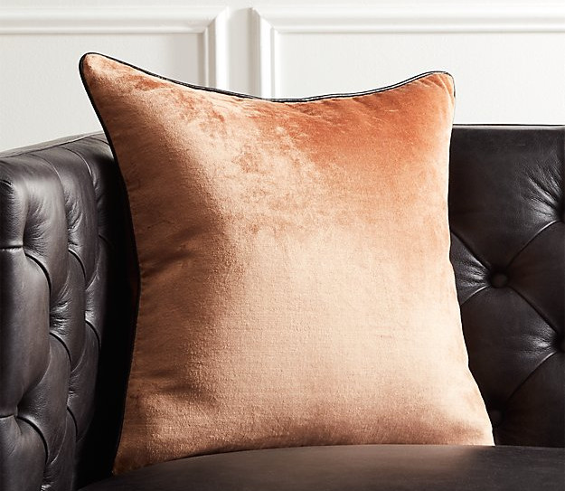 fall bedroom trend velvet pillow
