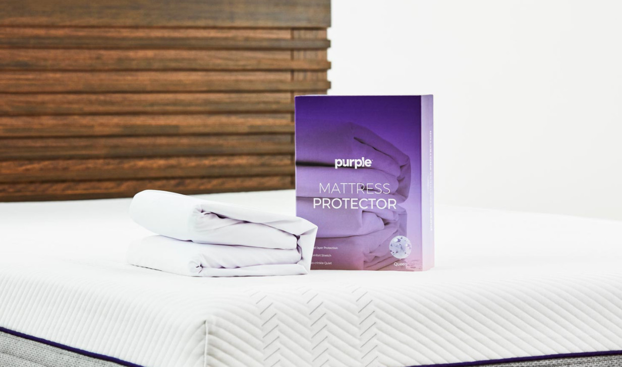 keep your childrens bed clean with the purple mattress protector