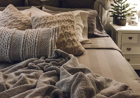 get your winter bedroom ready with layers of texture