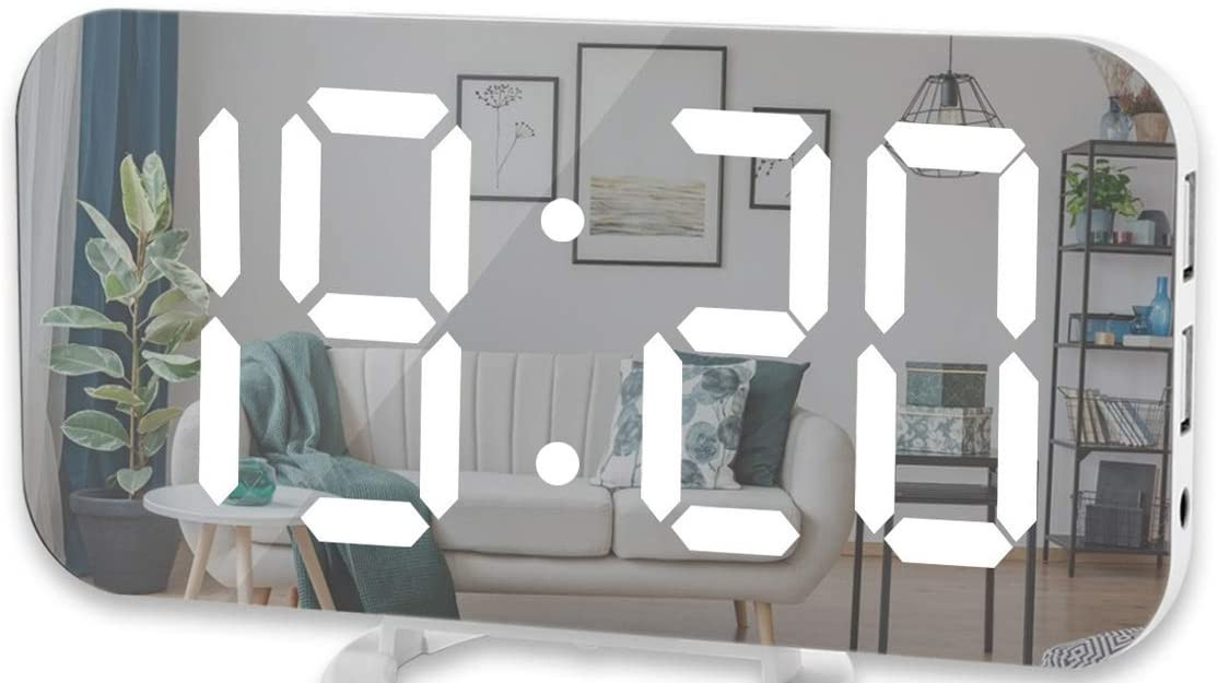 modern futuristic mirrored alarm clock