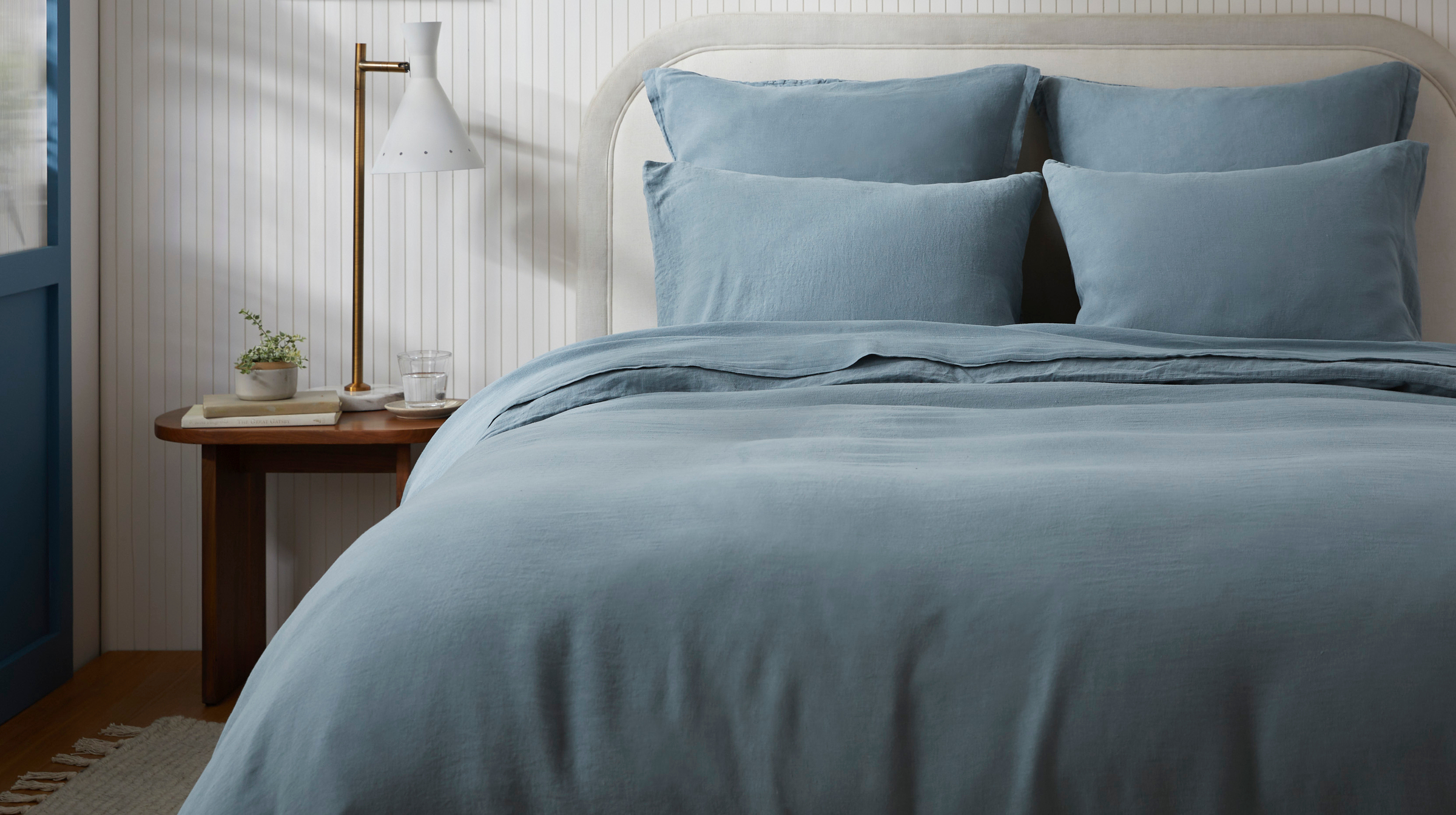 best blue bedding for a calming bedroom parachute wave